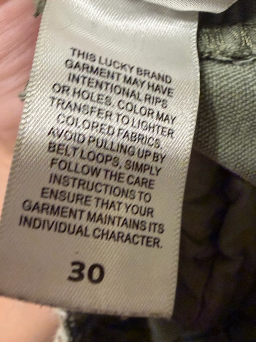 Lucky Brand Mens Y2K Distressed Utility Cargo Shorts Size 30 Green Baggy - Picture 10 of 11